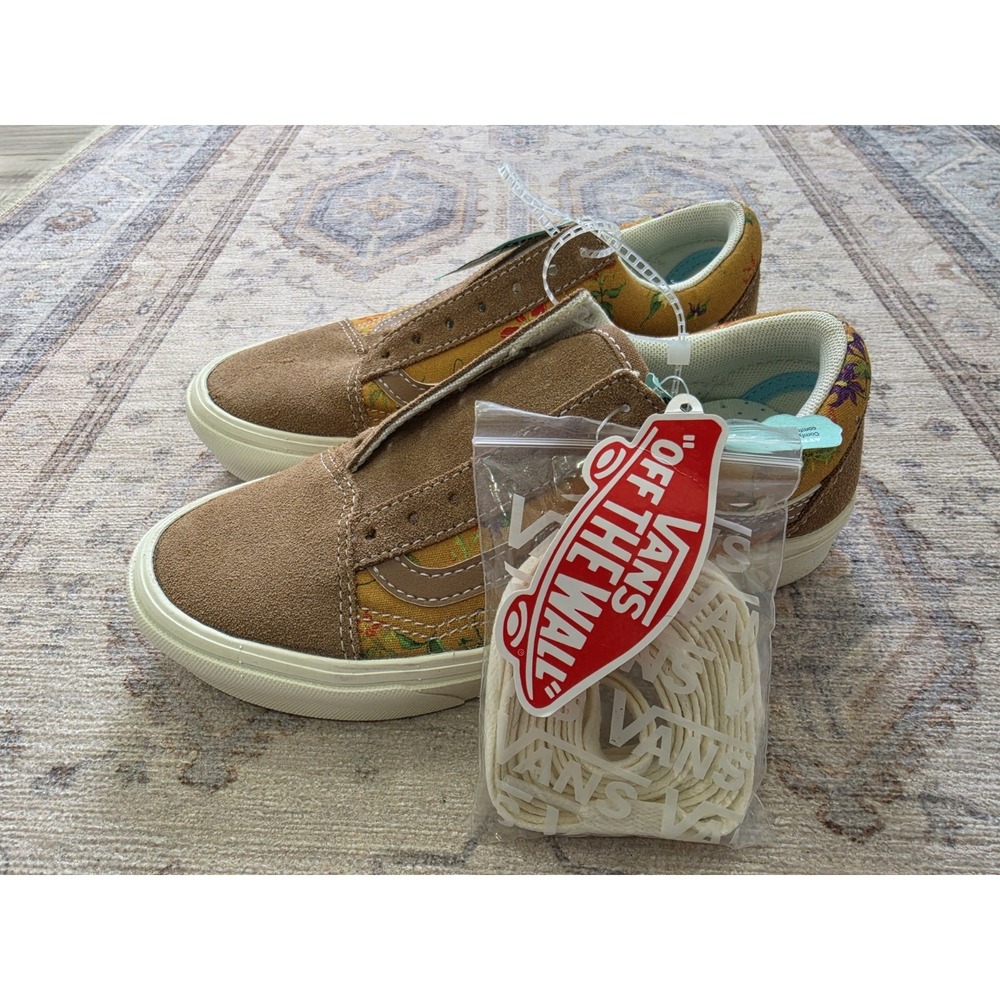 Vans Womens Brown Floral Shoes Size 5